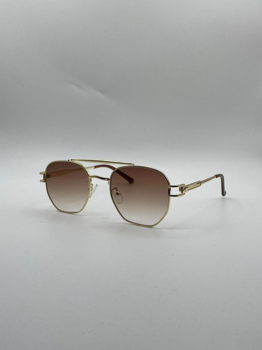 Circular Golden Frame Sunglasses-135