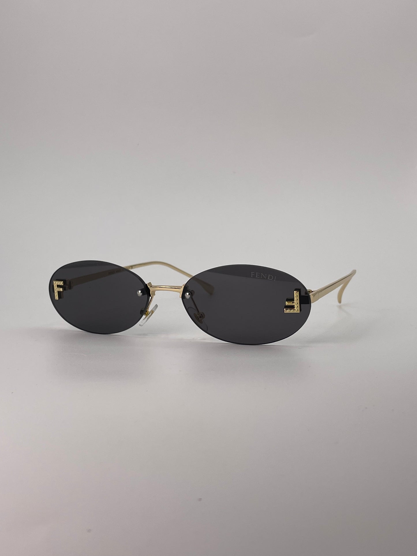 Rimless Golden Frame Sunglasses -250