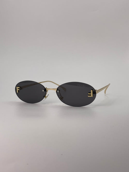Rimless Golden Frame Sunglasses -250