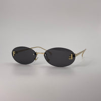 Rimless Golden Frame Sunglasses -250