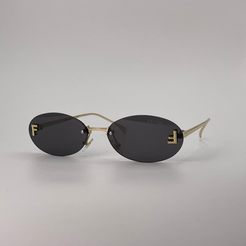 Rimless Golden Frame Sunglasses -250