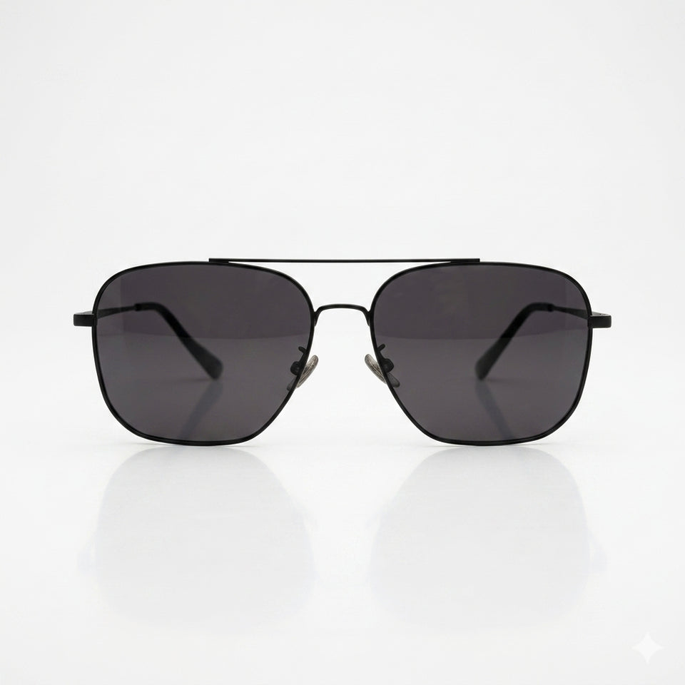 Retro Aviator Thin Black Frame Polarized Men Sunglasses-205