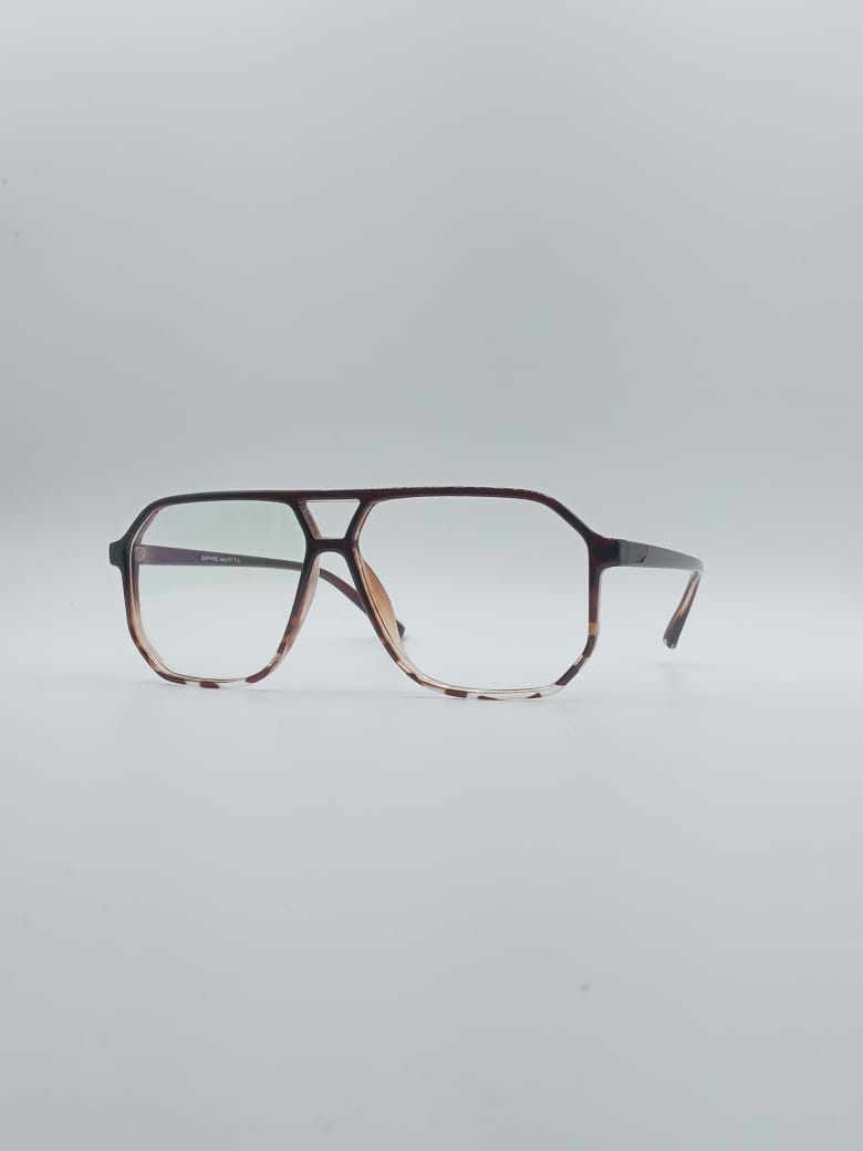 Aviator brown plastic Frame Men's Optics-074