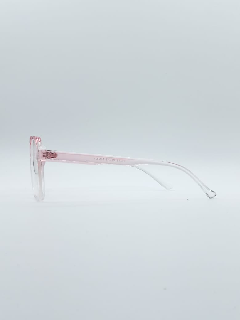 Geometrical Light-pink & White Frame Women's Optics-056