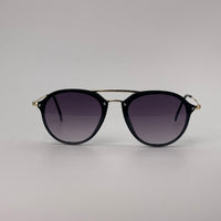Double bridge sunglass black body with golden sides-258