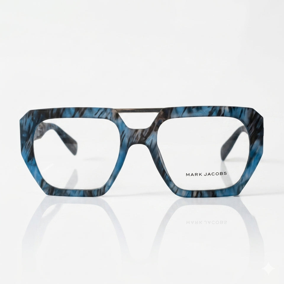 Blue marble square double bridge optics-459
