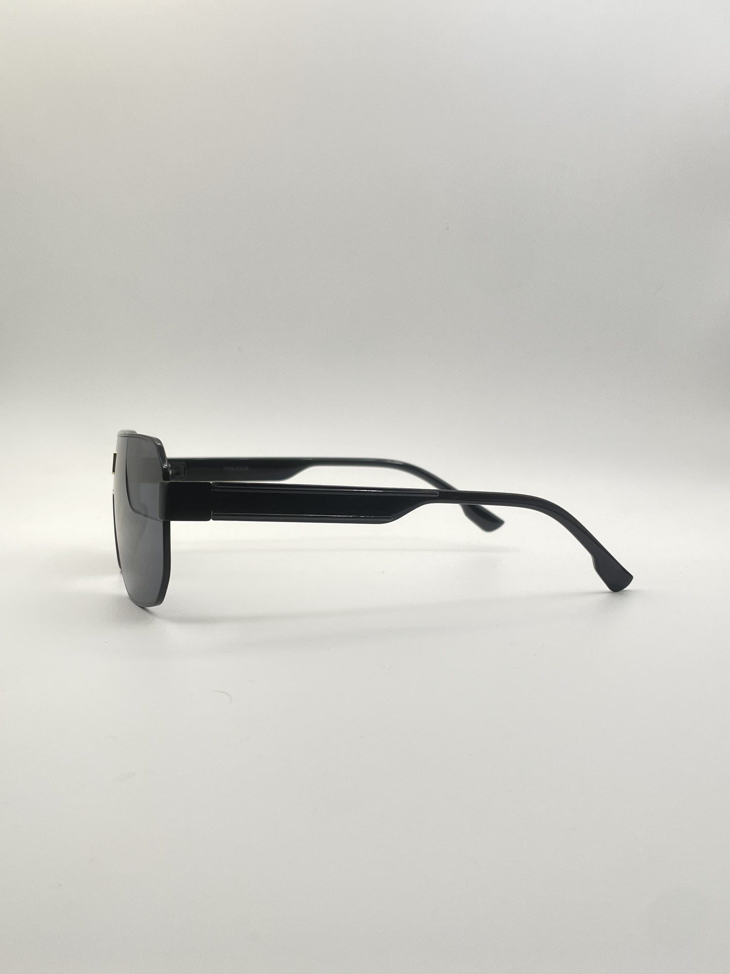 Shield Black Thin Frame Men's Sunglasses-101