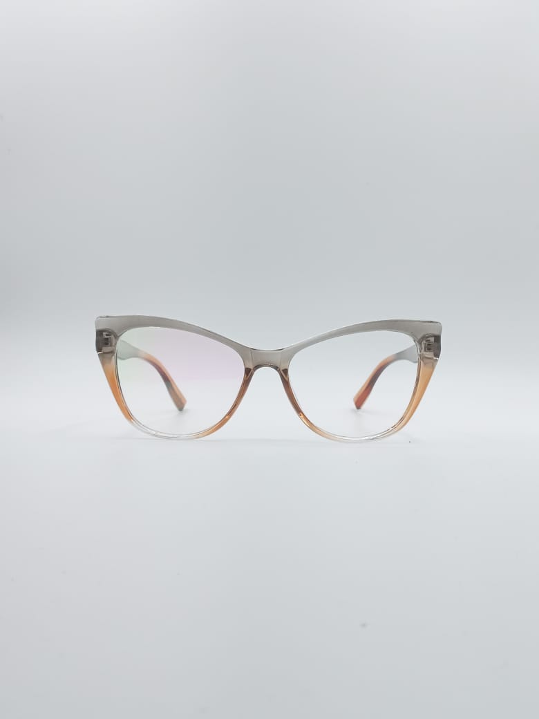 Cat Eye Grey & Orange Frame Women's Optics-060