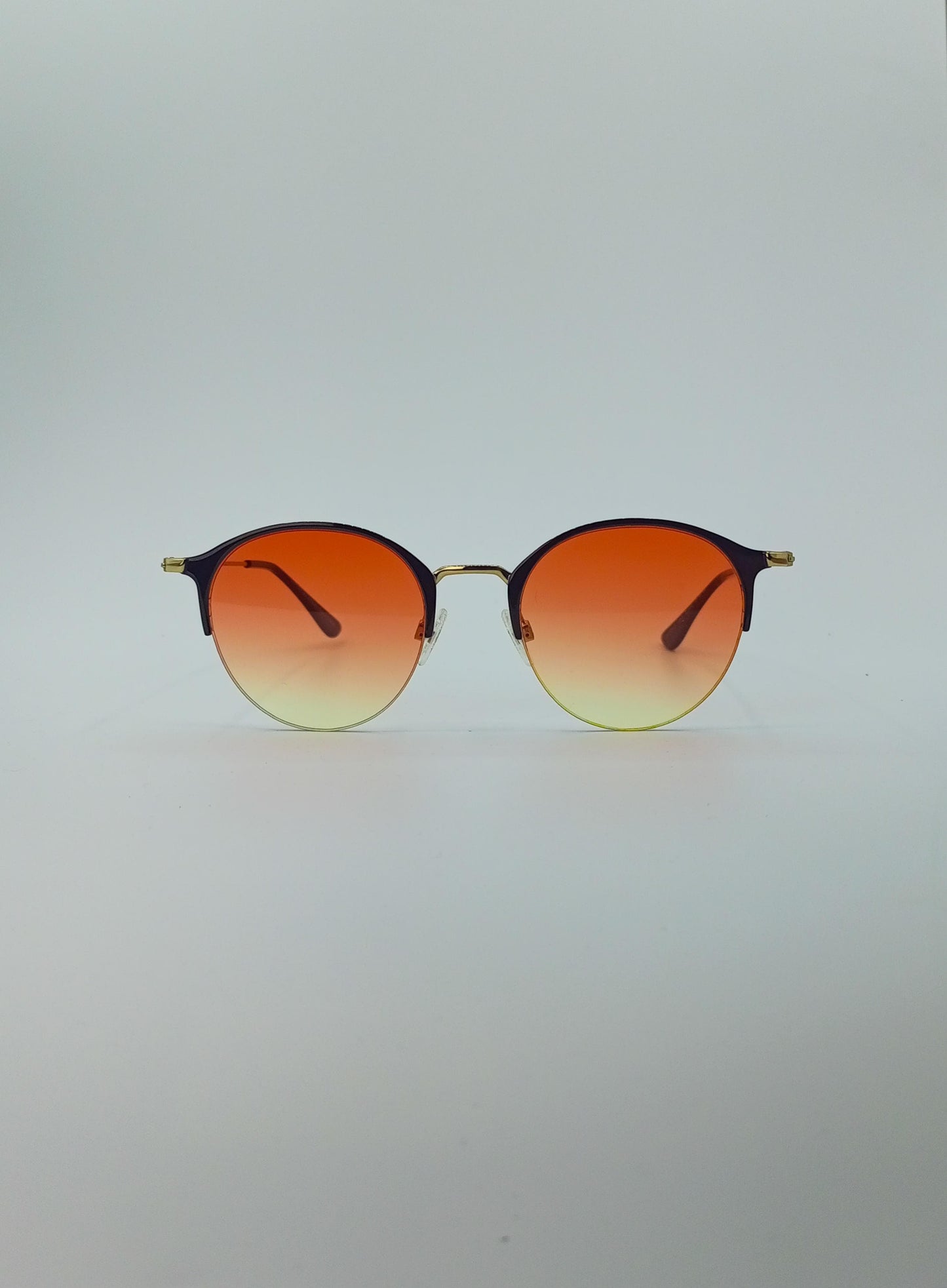 Vibrant Sunset Gradient Round Sunglasses-221