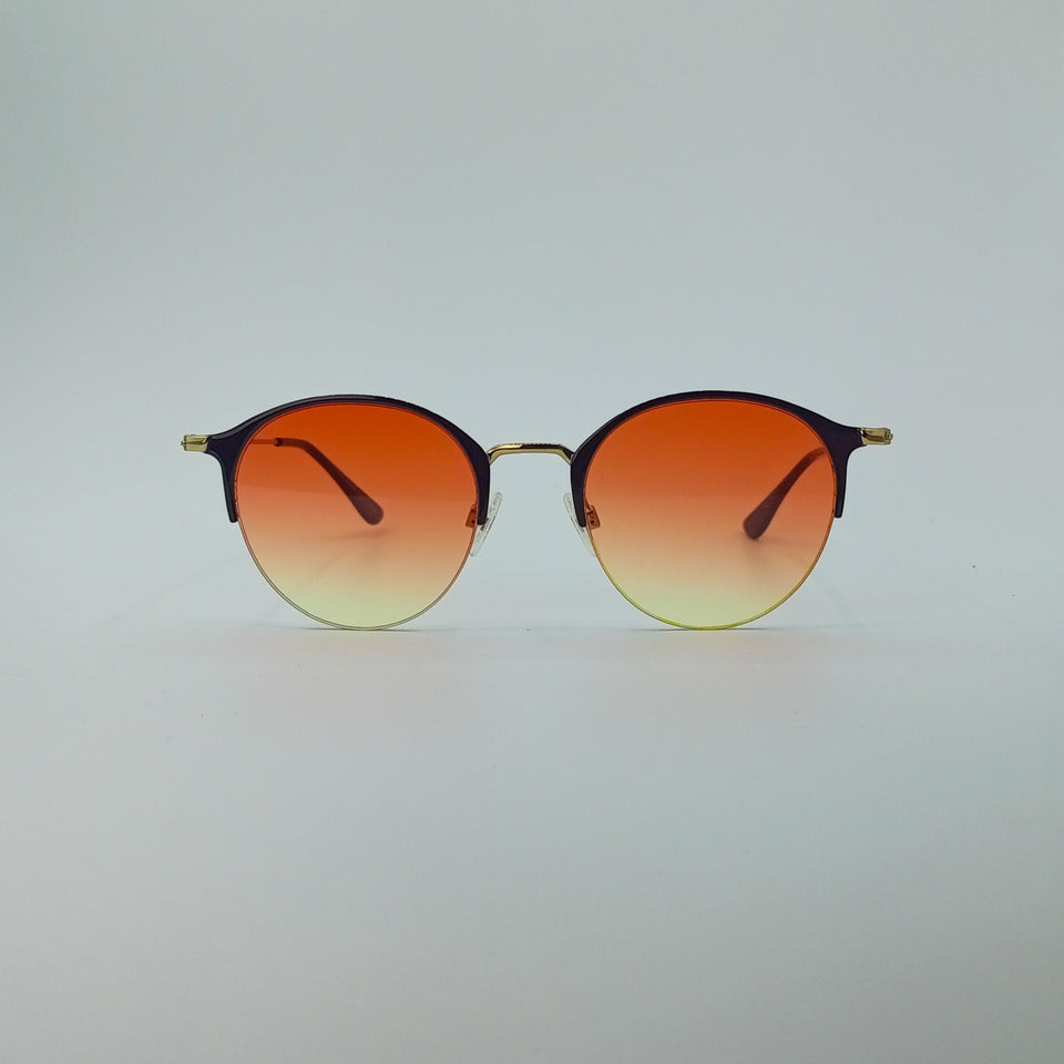 Vibrant Sunset Gradient Round Sunglasses-221