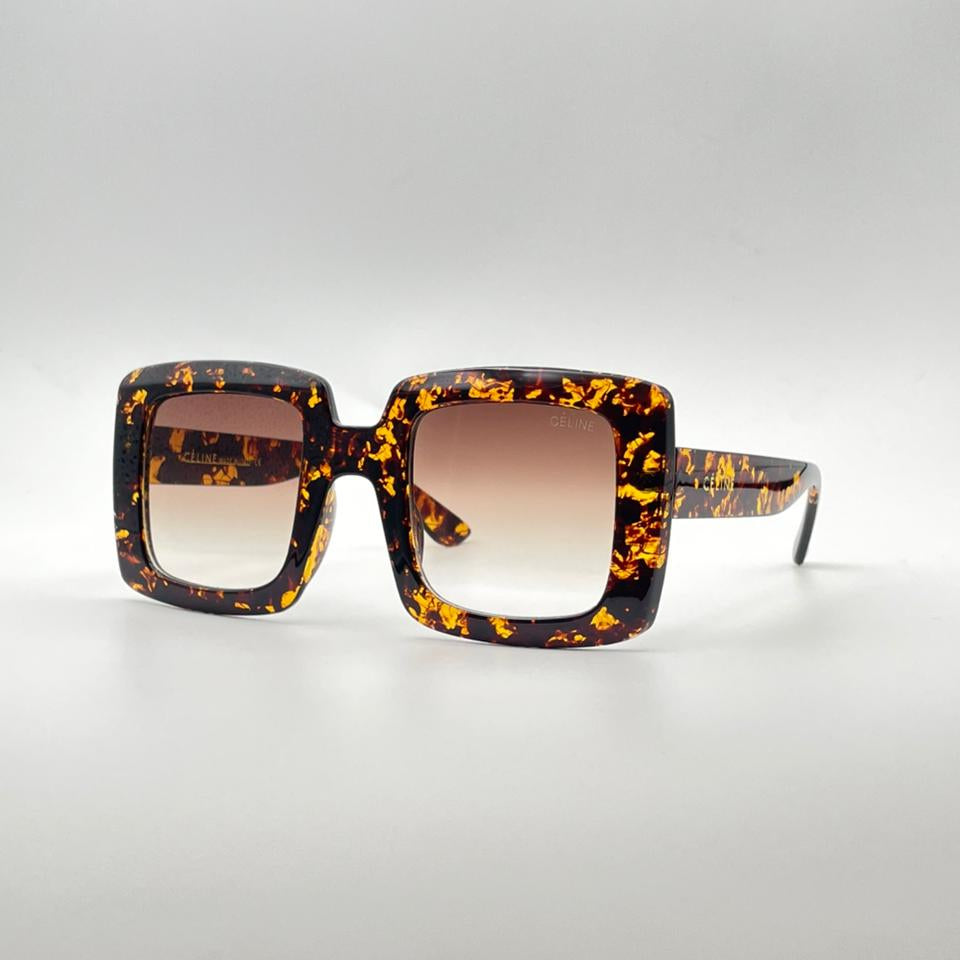 Acetate Brown and Yellow Frame Women Sunglasses-118