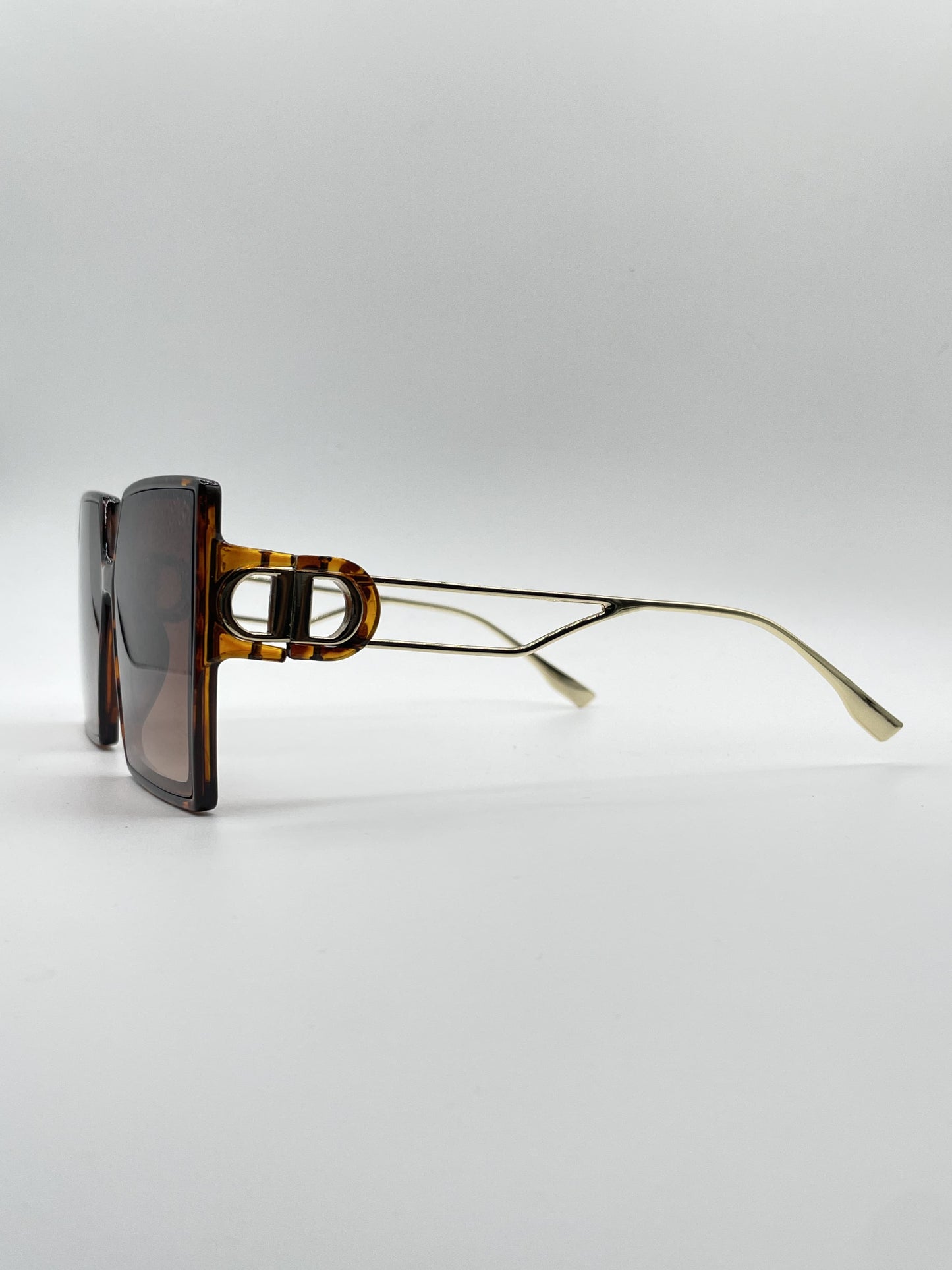 Acetate Brown & Yellow Frame Women's Sunglasses-083