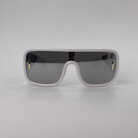 Grey Frame Shield Sunglasses Black Lenses-244