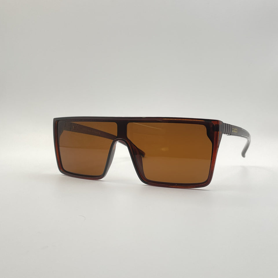 Flat Top Brown Frame Men's Sunglasses-103
