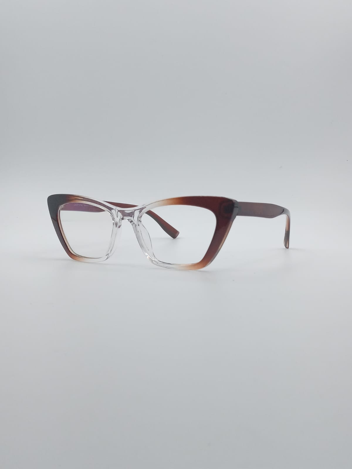 Cat Eye Brown & White Frame Optics-005