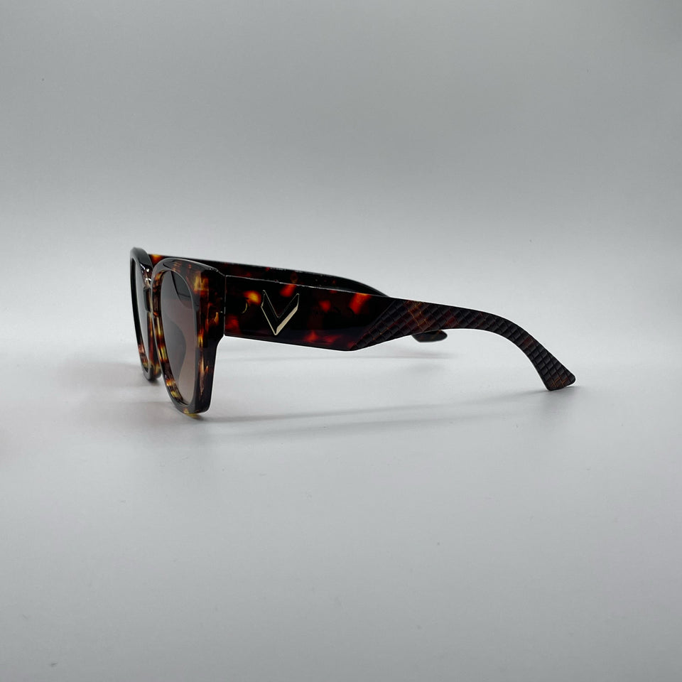Cat Eye Brown Camo Frame Women's Sunglasses-173