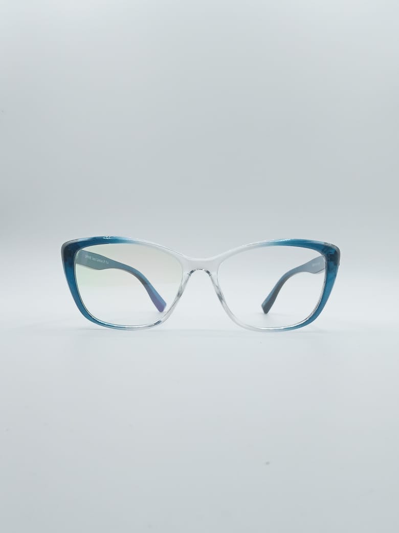 Cat Eye Blue & White Frame Women's Optics-058