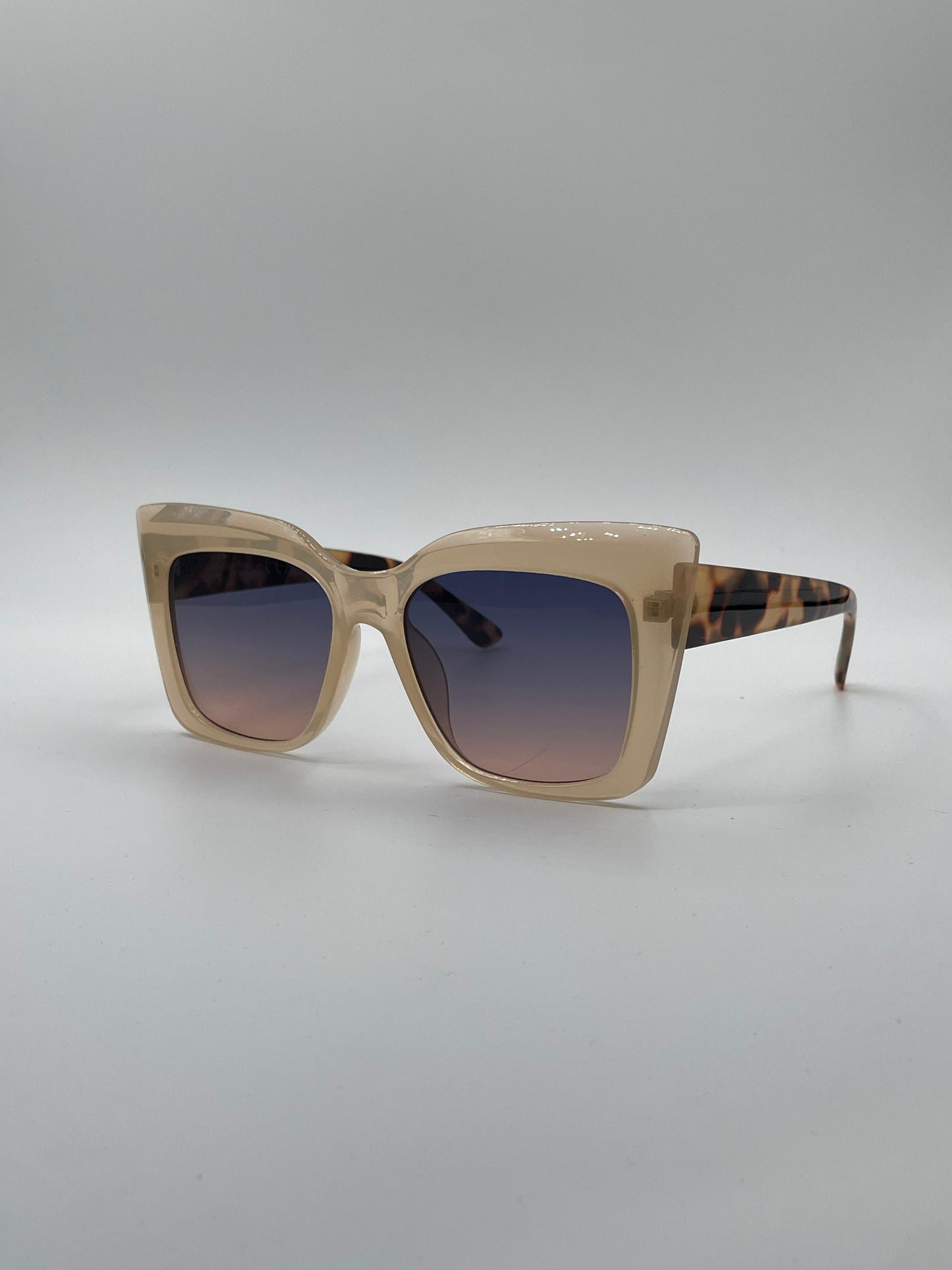 Square Light Beige Frame Women's Sunglasses-148