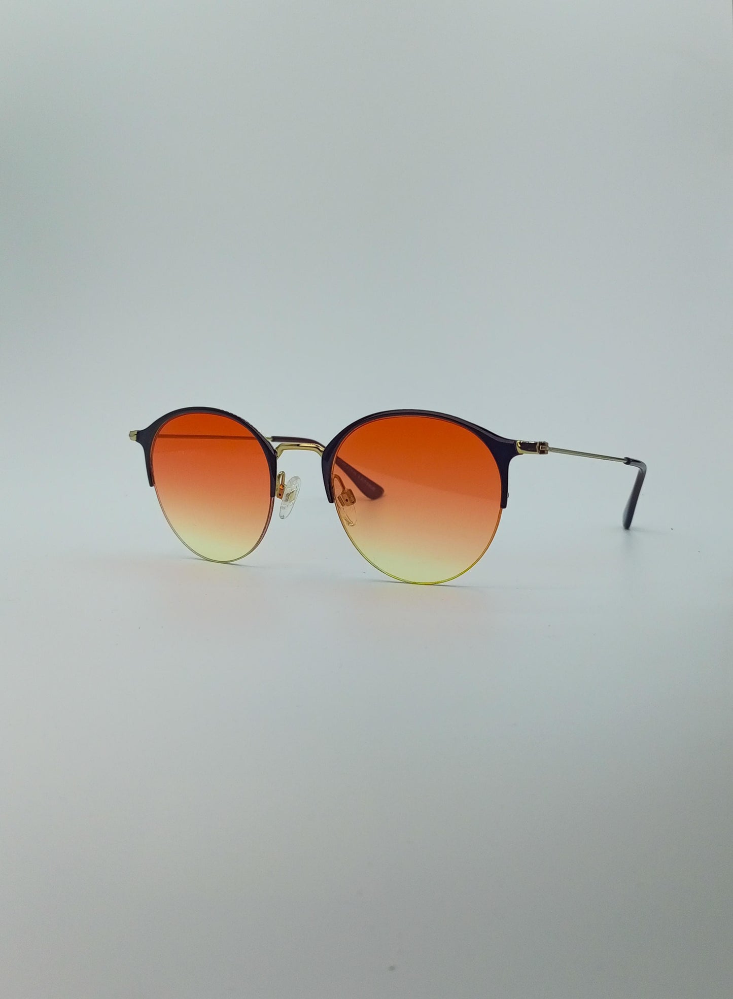 Vibrant Sunset Gradient Round Sunglasses-221