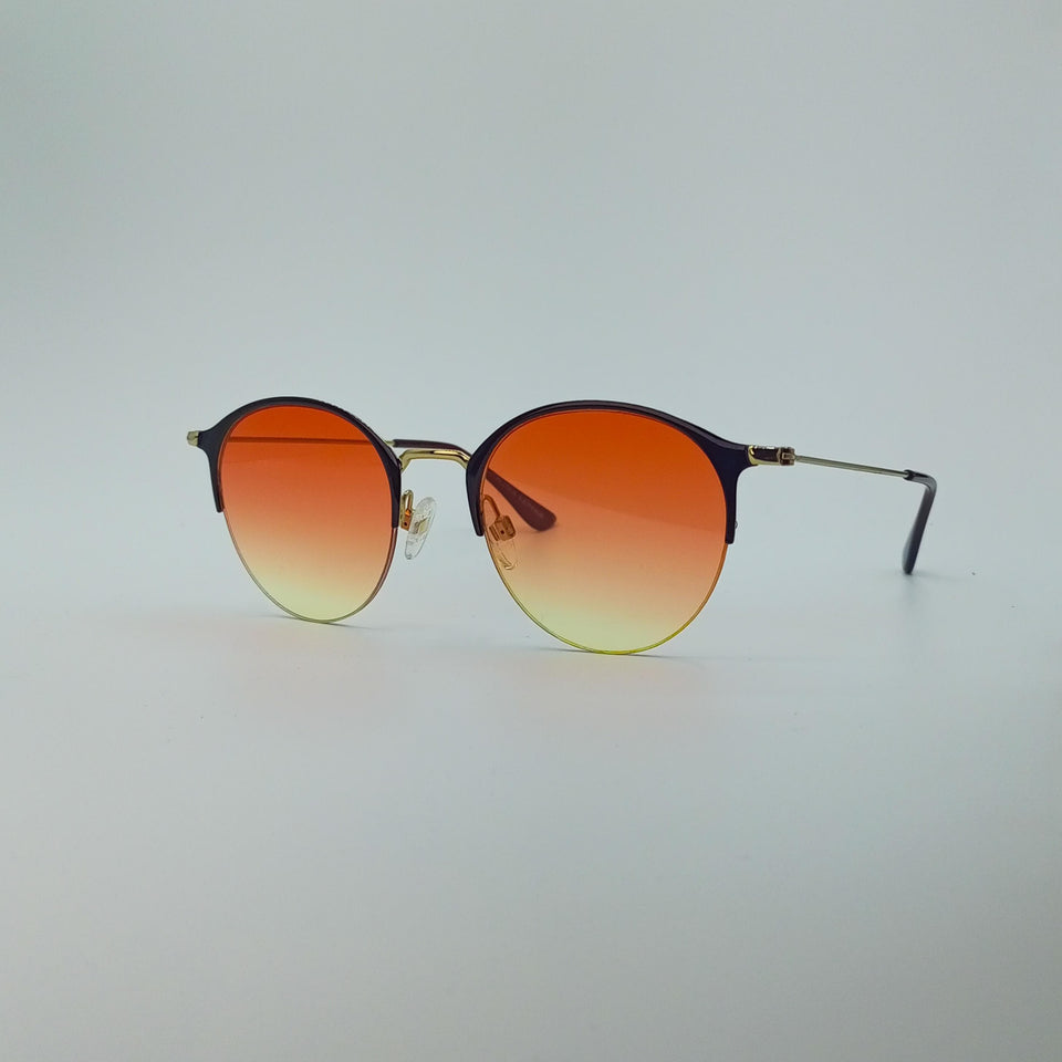 Vibrant Sunset Gradient Round Sunglasses-221