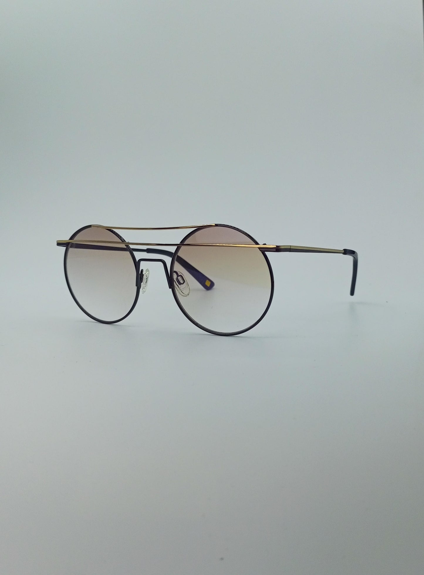 Sleek Metallic Twilight Gradient Round Sunglasses-220