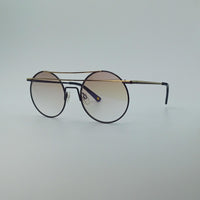 Sleek Metallic Twilight Gradient Round Sunglasses-220
