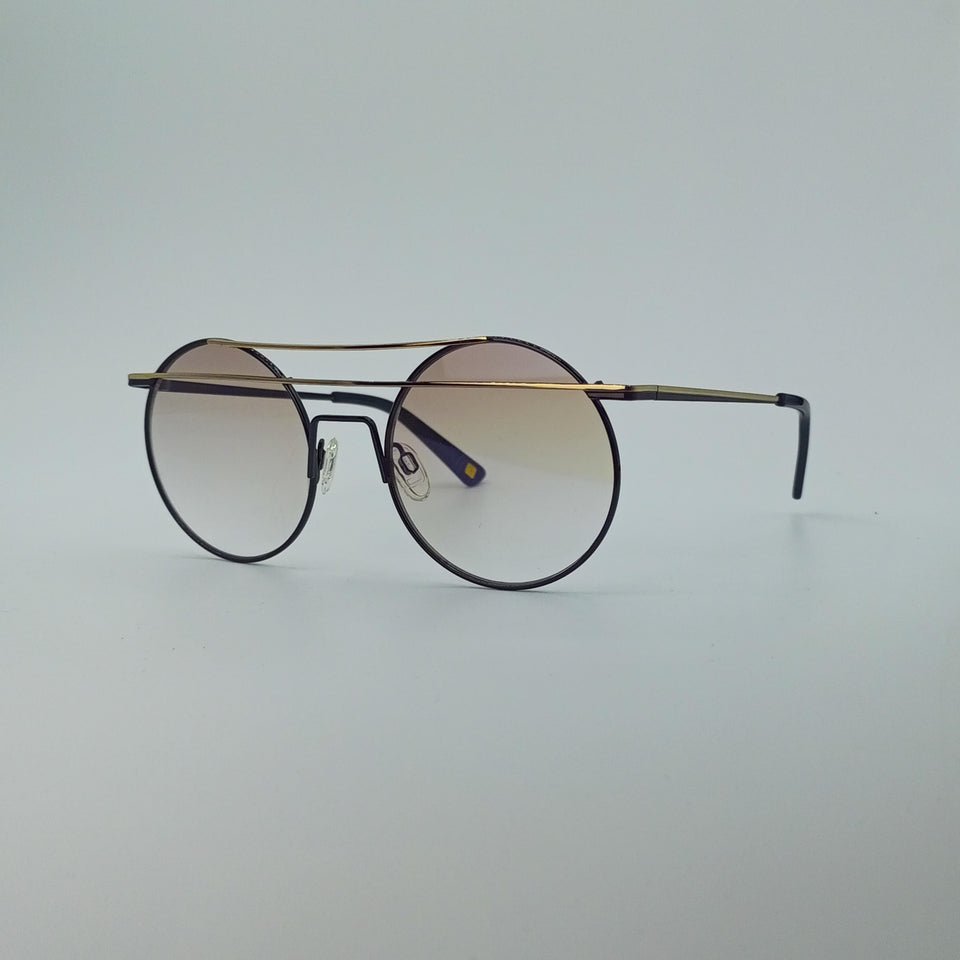 Sleek Metallic Twilight Gradient Round Sunglasses-220