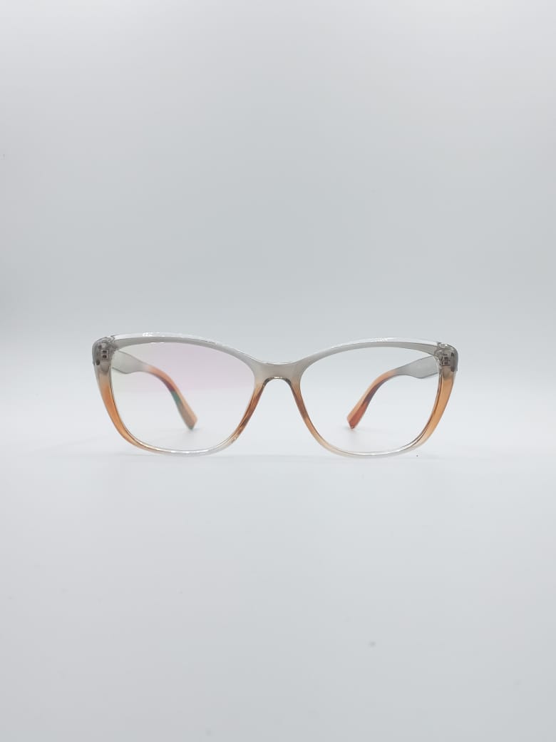 Cat Eye Grey & Orange Frame Women's Optics-057