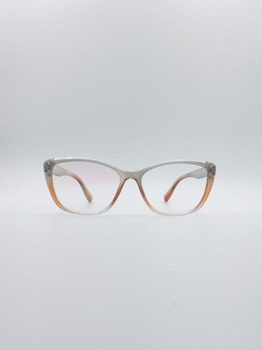 Cat Eye Grey & Orange Frame Women's Optics-057
