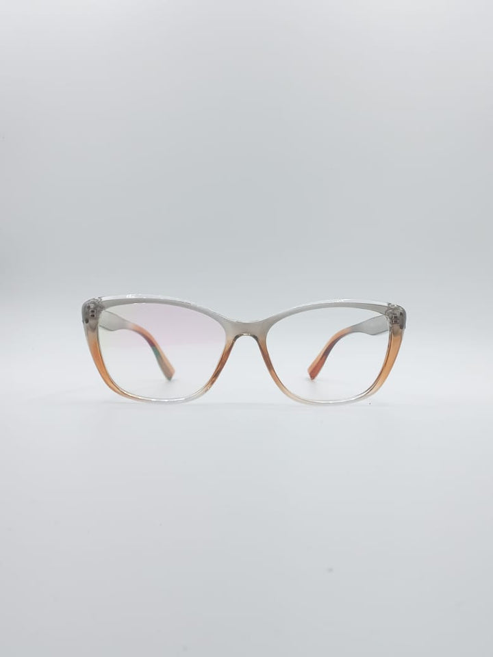 Cat Eye Grey & Orange Frame Women's Optics-057