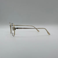 Circular Thin Golden Frame Unisex Optics-315
