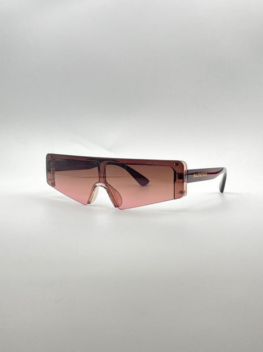 Shield Red Frame Women Sunglasses-119