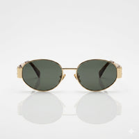 Circular Golden Frame Women's Sunglasses-126