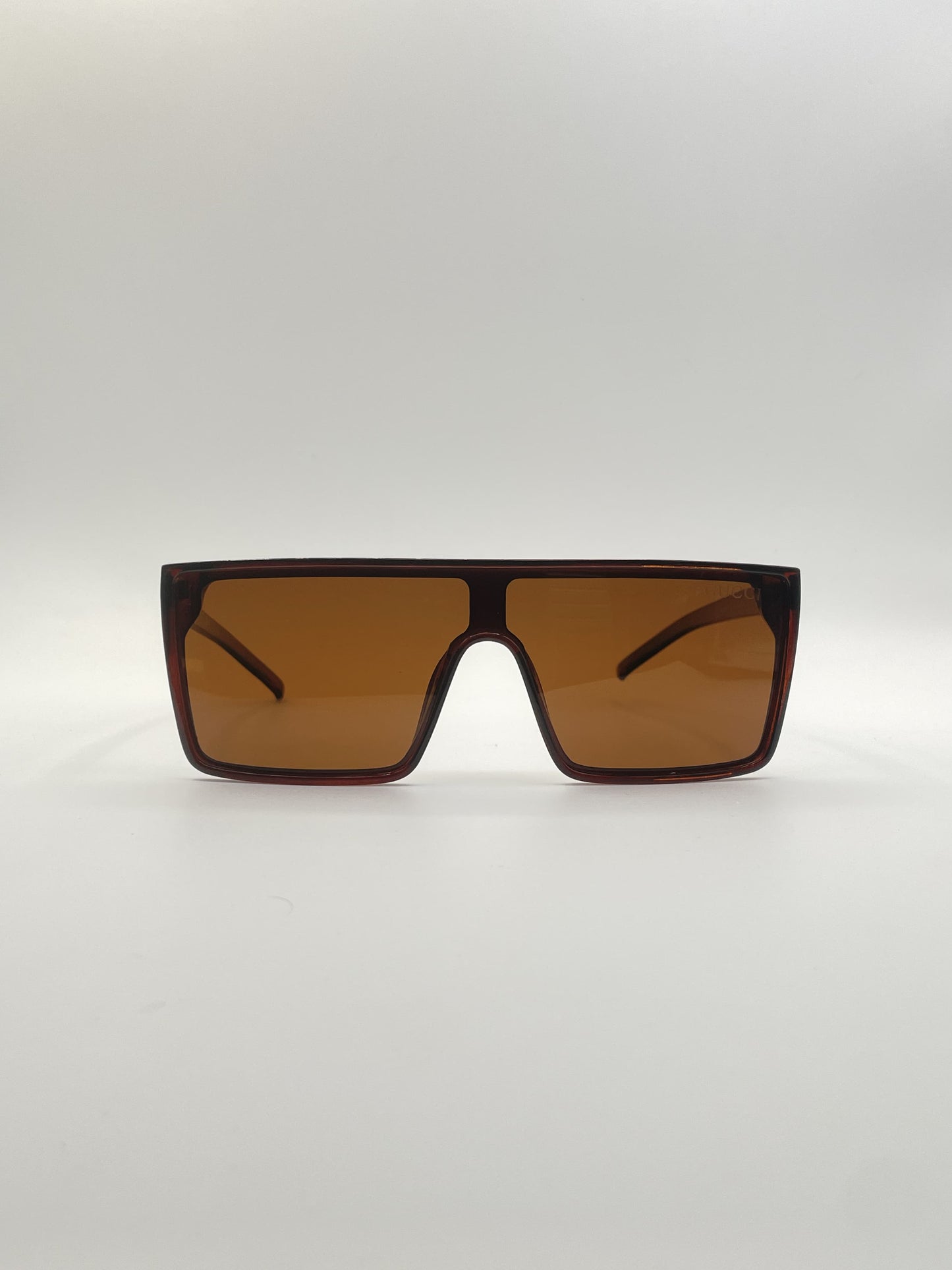 Flat Top Brown Frame Men's Sunglasses-103