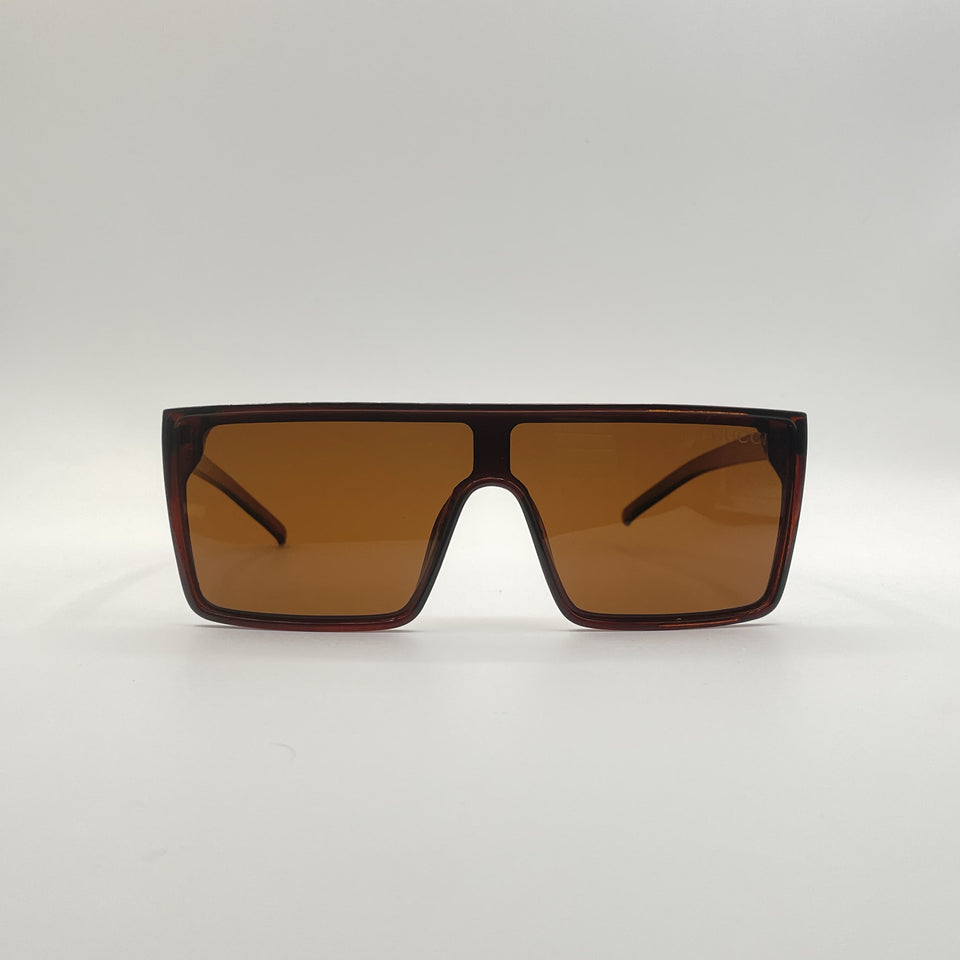 Flat Top Brown Frame Men's Sunglasses-103