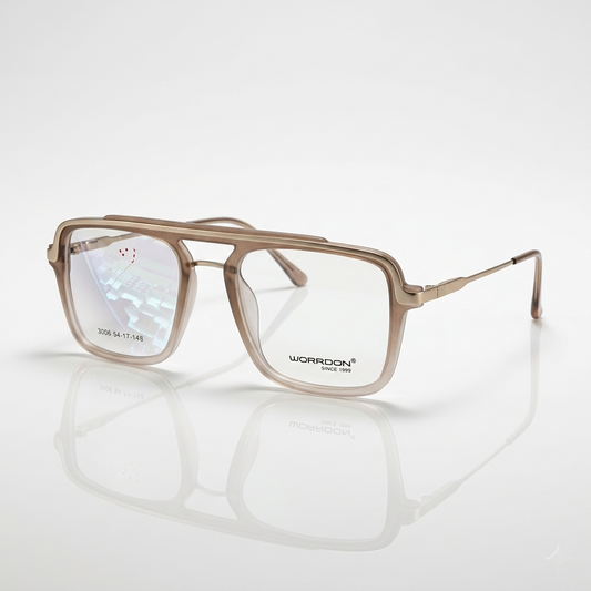 Matt brown double shade plastic square optics-469