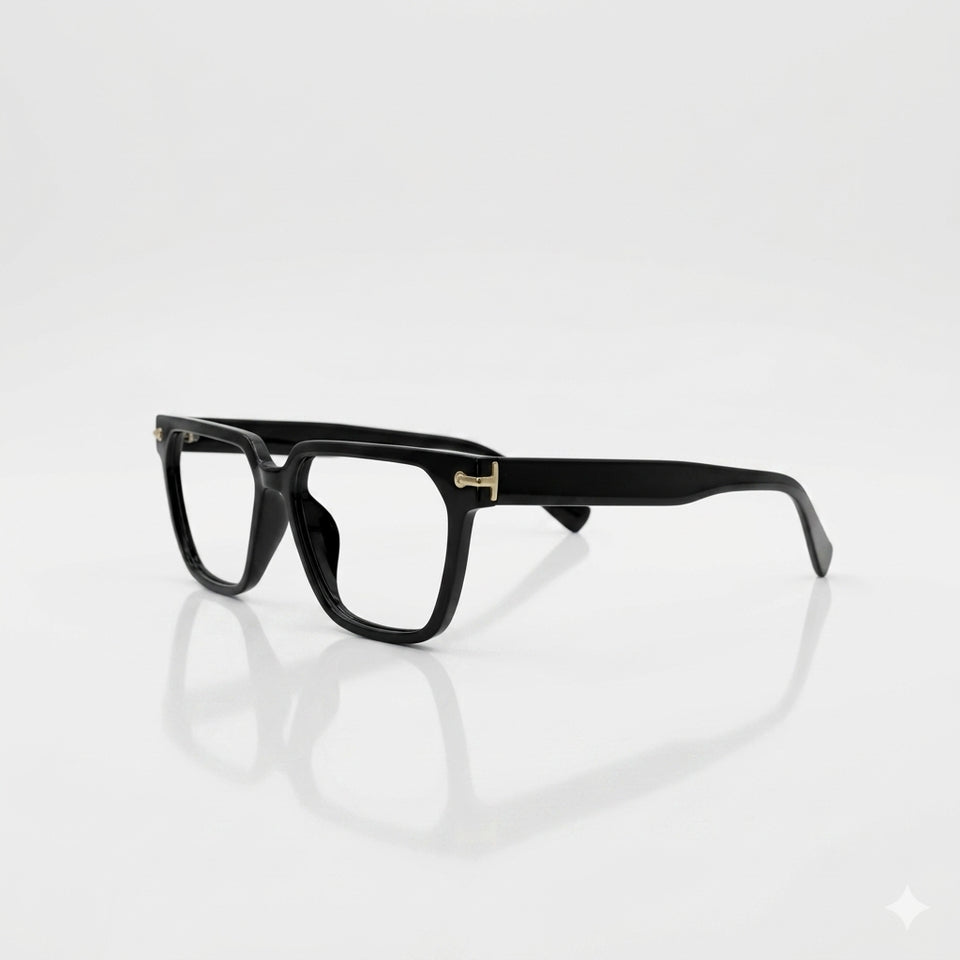 Matte Black Square Frame Optics-433