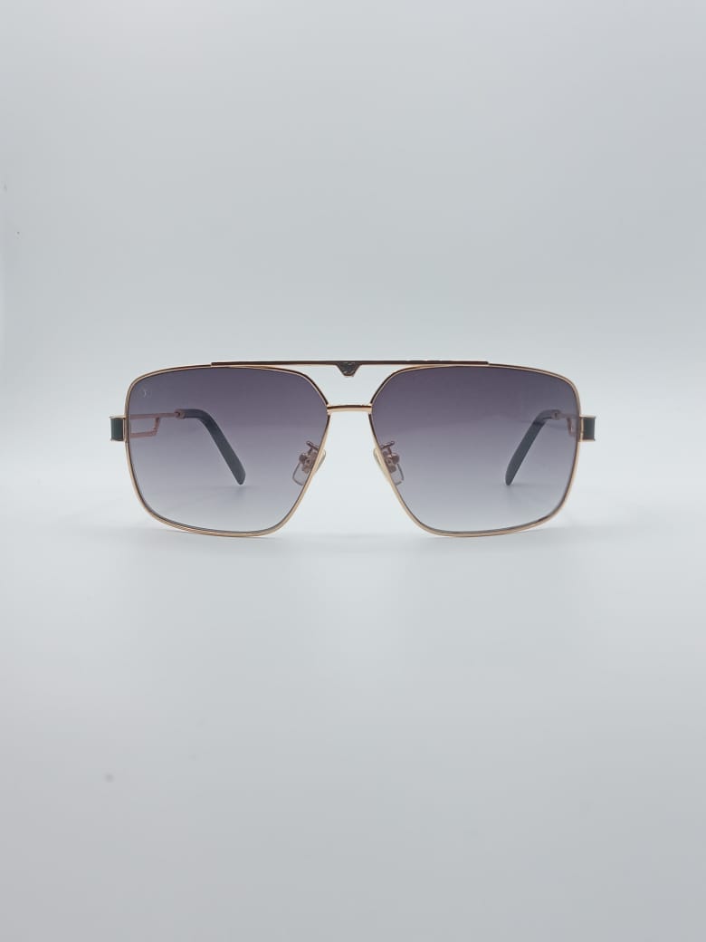 Acetate Golden Frame Men's Sunglasses-020