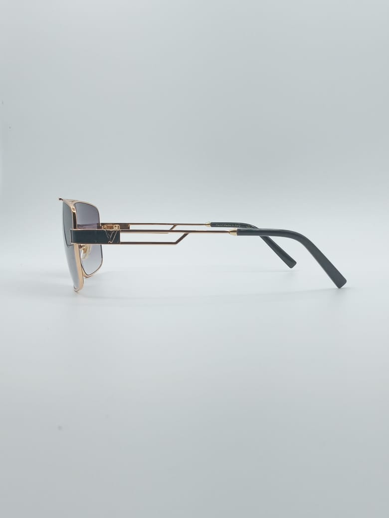 Acetate Golden Frame Men's Sunglasses-020