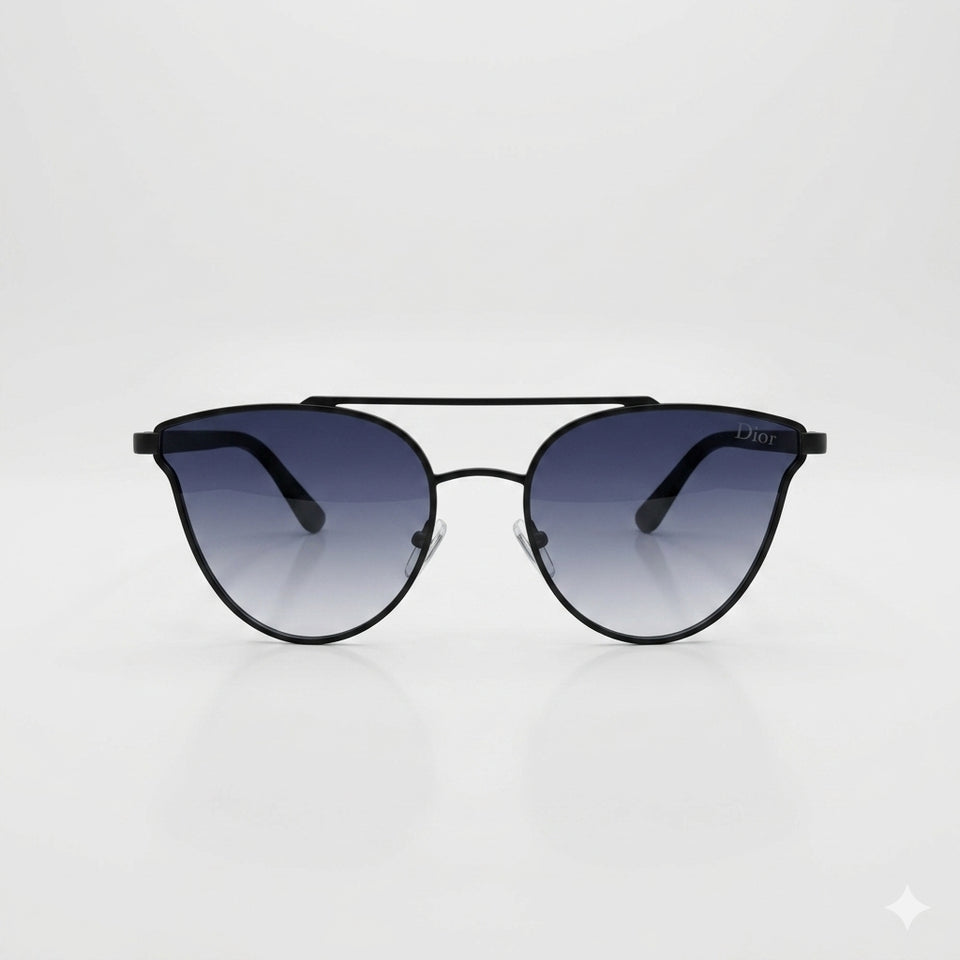 Round Aviator Black Frame Sunglasses-139