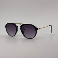 Double bridge sunglass black body with golden sides-258