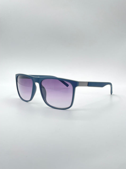 Acetate Dark Blue Frame Men's Sunglasses-146