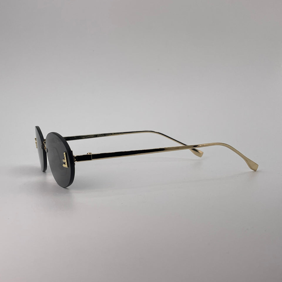 Rimless Golden Frame Sunglasses -250