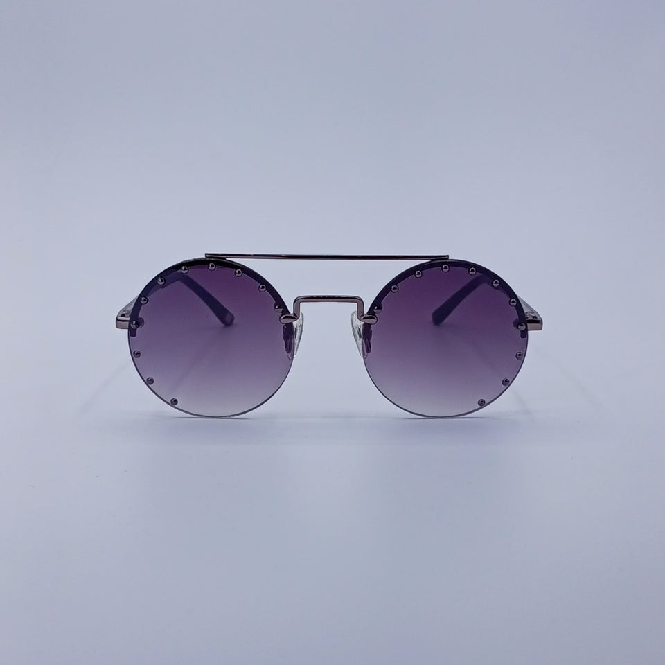 Purple Gradient Round Sunglasses-224