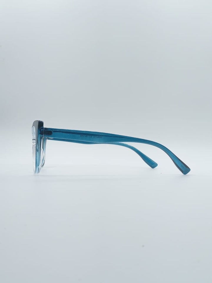 Cat Eye Blue & White Frame Women's Optics-061