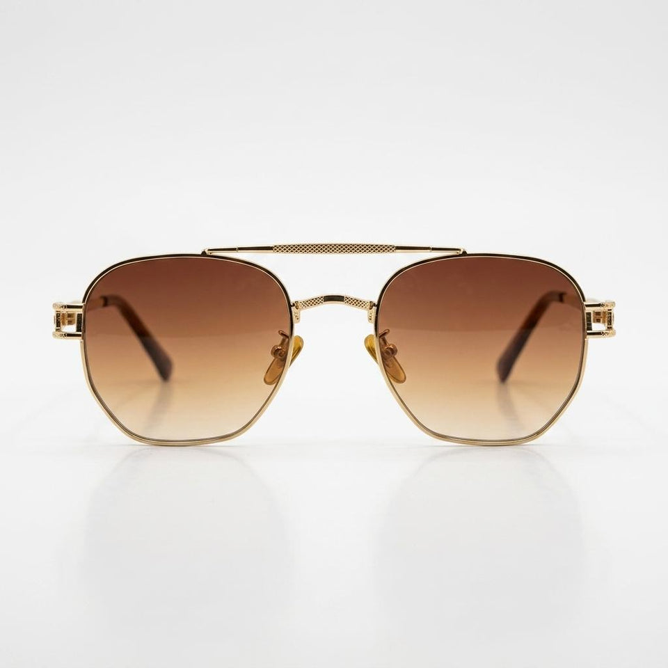 Circular Golden Frame Sunglasses-135