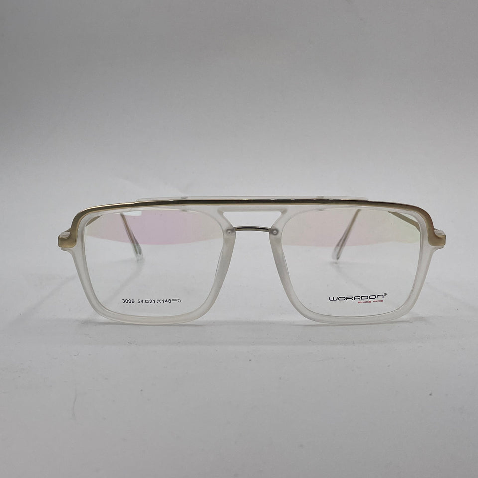 Matt white plastic square optics-468