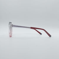 Geometrical Grey & Red Frame Men's Optics-113