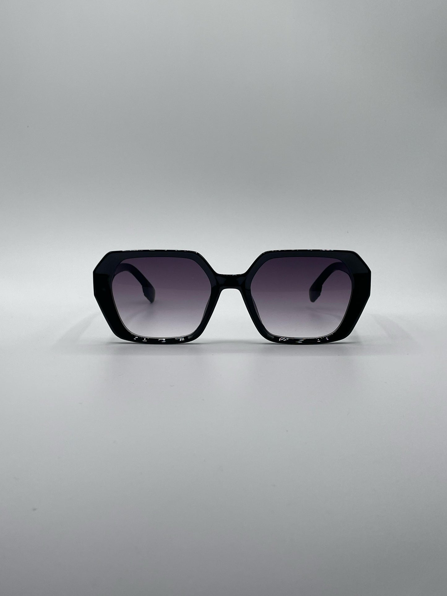 Geometric Black Frame Women's Sunglasses-174