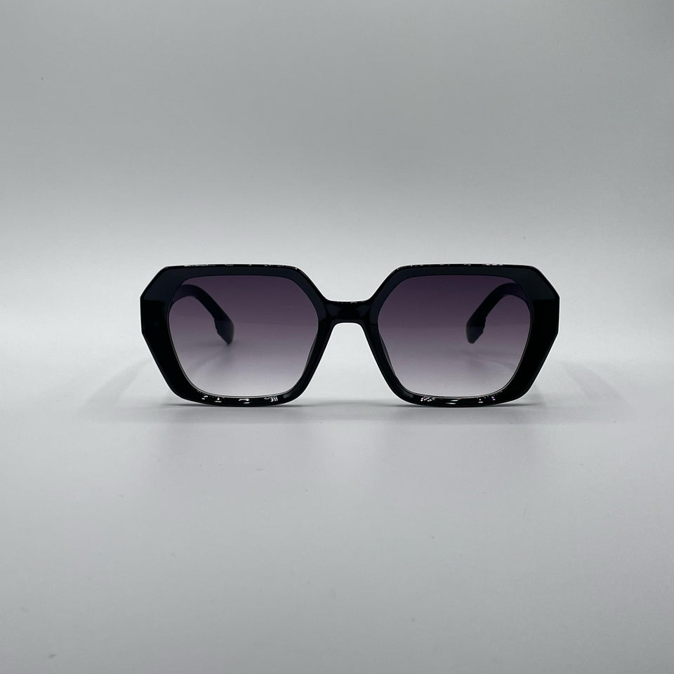 Geometric Black Frame Women's Sunglasses-174